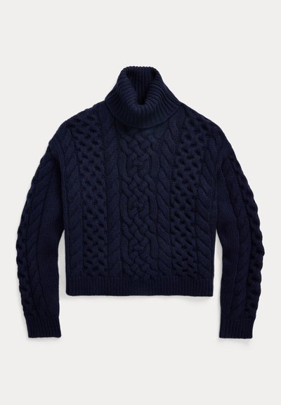 Polo Ralph Lauren ARAN-KNIT ALPACA-BLEND TURTLENECK - Džemperis - hunter navy