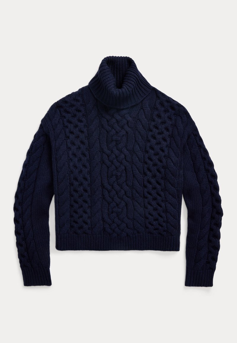 Polo Ralph Lauren ARAN-KNIT ALPACA-BLEND TURTLENECK - Pulóver - hunter navy