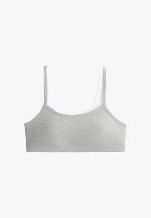 OYSHO, MEDIUM-SUPPORT RIB OVERLAY SPORTS BRA - Sports-BH'er med medium støtte - grey melange