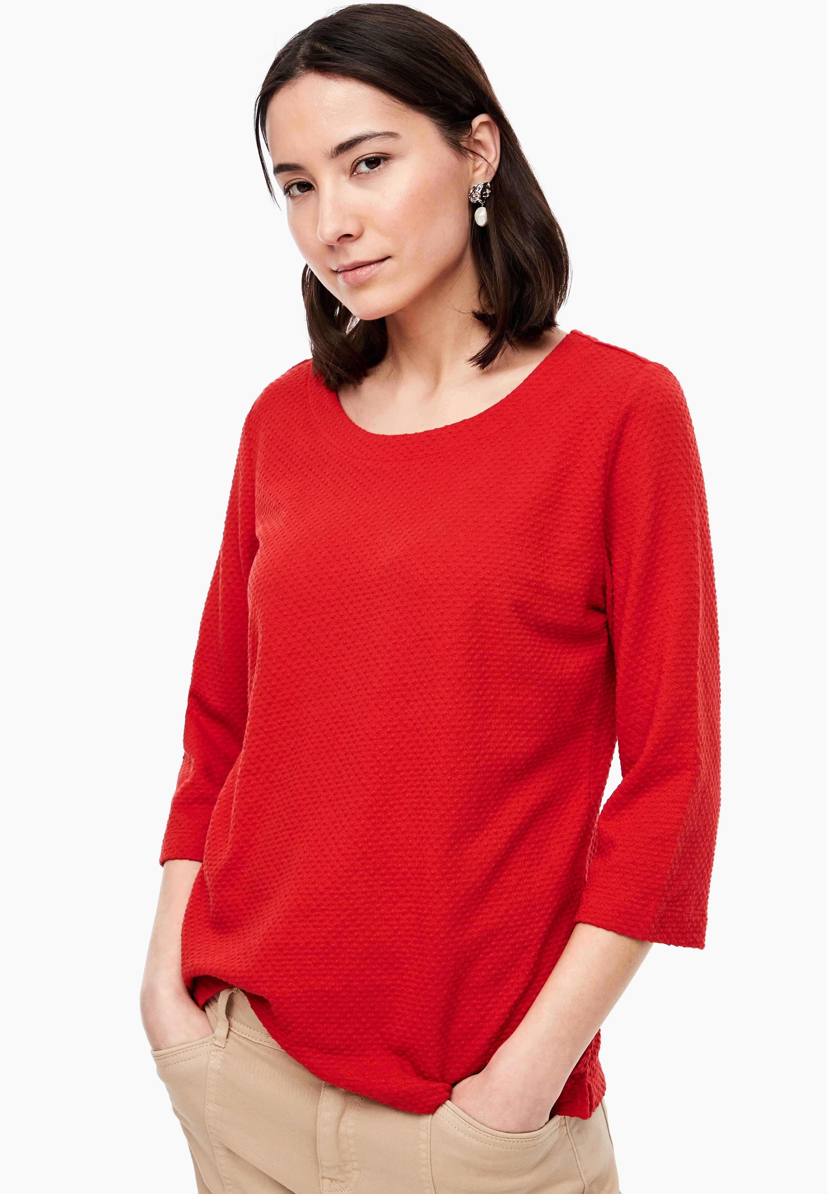 s.Oliver Longsleeve luminous red Zalando.nl s.Oliver LANGARM Vest luminous red Zalando.nl