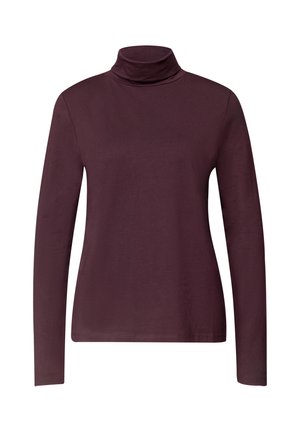 Street One, LANGARM SHIRT IN UNIFARBE MIT ROLLKRAGEN - Langarmshirt - rustic rouge