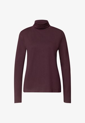 Street One, LANGARM SHIRT IN UNIFARBE MIT ROLLKRAGEN - Camiseta de manga larga - rustic rouge