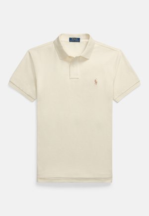 SLIM FIT MESH POLO SHIRT - Polokošeľa - parchment cream