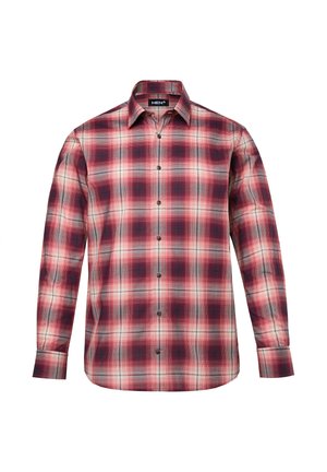 Men Plus, KARO LANGARM KENTKRAGEN COMFORT FIT - Camicia - rouge