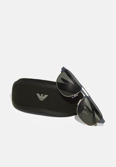 Emporio Armani Solbriller - matte silver/bluette