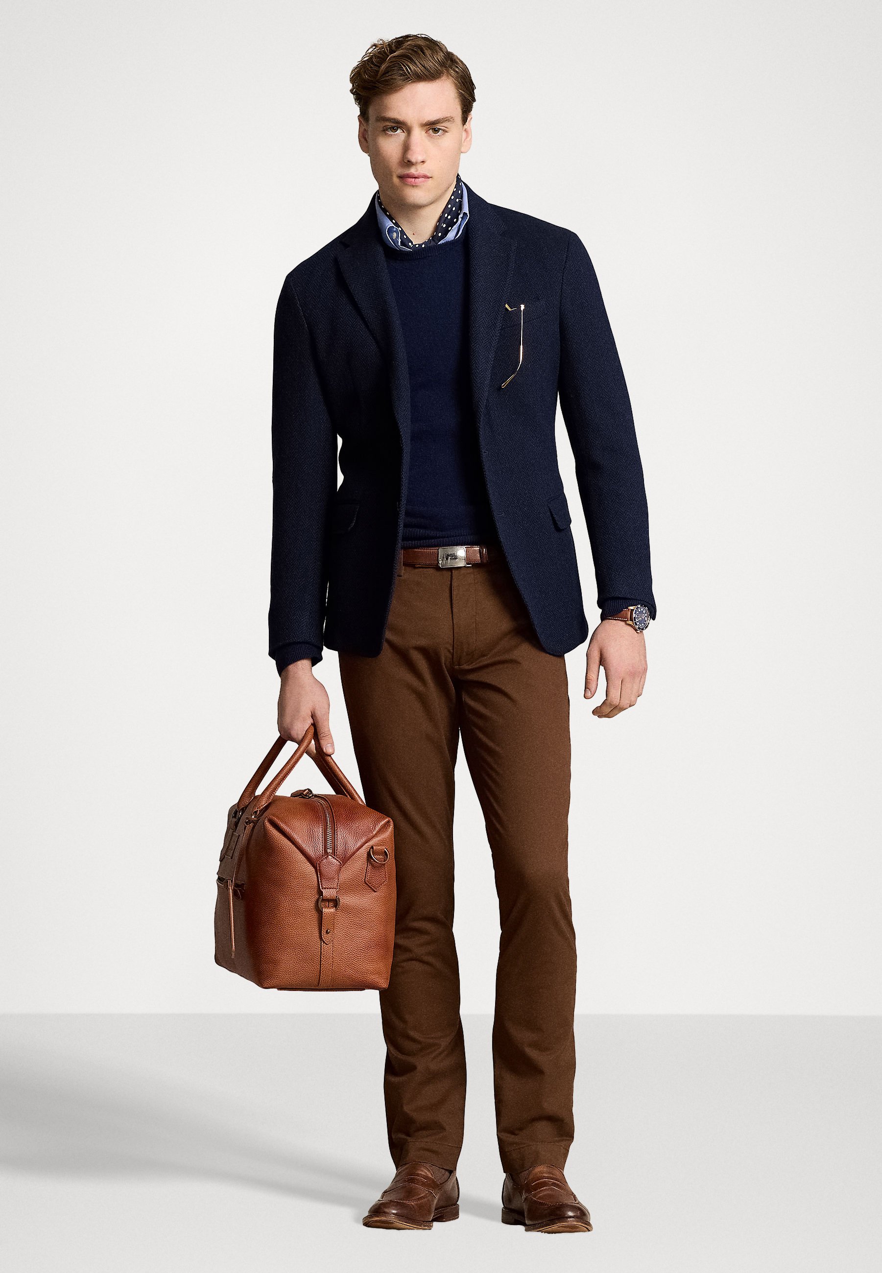 Polo Ralph Lauren FLAT PANT - Trousers - branch brown/brown