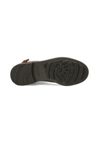 Brown rubber shoe sole with a textured tread pattern; includes the word "SHABBIES" embossed on the heel.