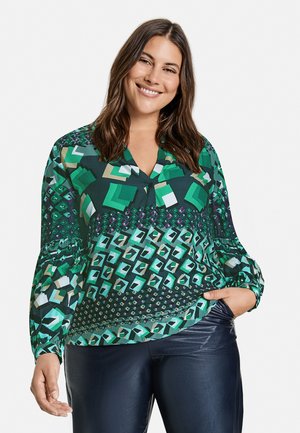 Blouse - navy gemustert