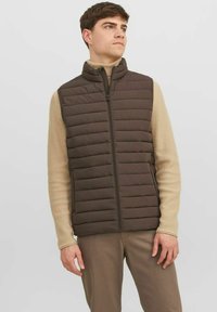 Jack & Jones PREMIUM ERECYCLE BODYWARMER - Waistcoat - seal brown
