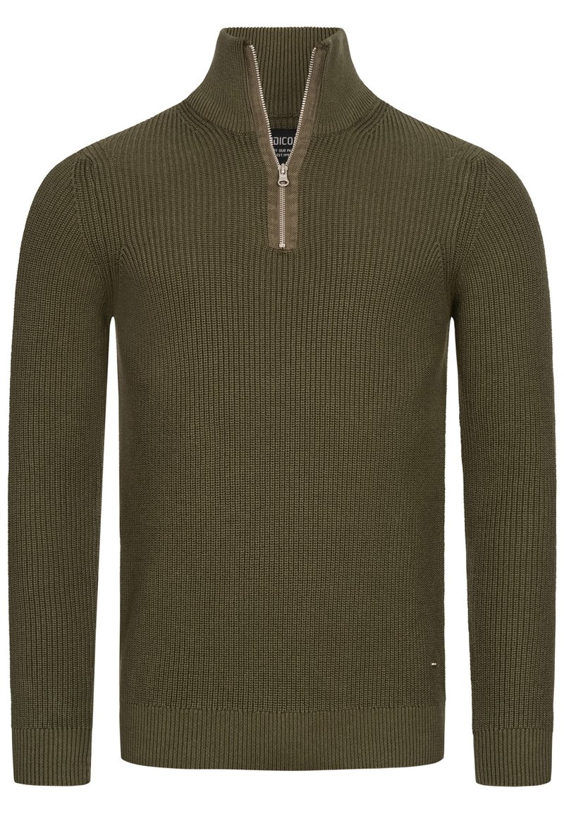 Herren Strickjacken | INDICODE JEANS MAYER Strickpullover army/dunkelgrün - IQ61881 Herren Strickjacken | INDICODE JEANS MAYER Strickpullover army/dunkelgrün - IQ61881