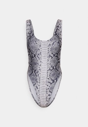 Norma Kamali MARISSA - T-shirt imprimé - black/white python