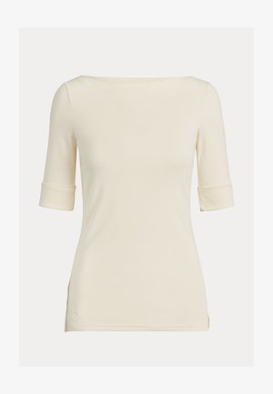 Lauren Ralph Lauren STRETCH COTTON BOATNECK TEE - T-shirt basic - mascarpone cream