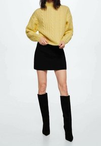 Mango Strickpullover - light yellow