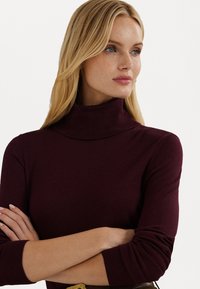 Lauren Ralph Lauren SILK BLEND ROLL NECK - Džemper - pinot noir