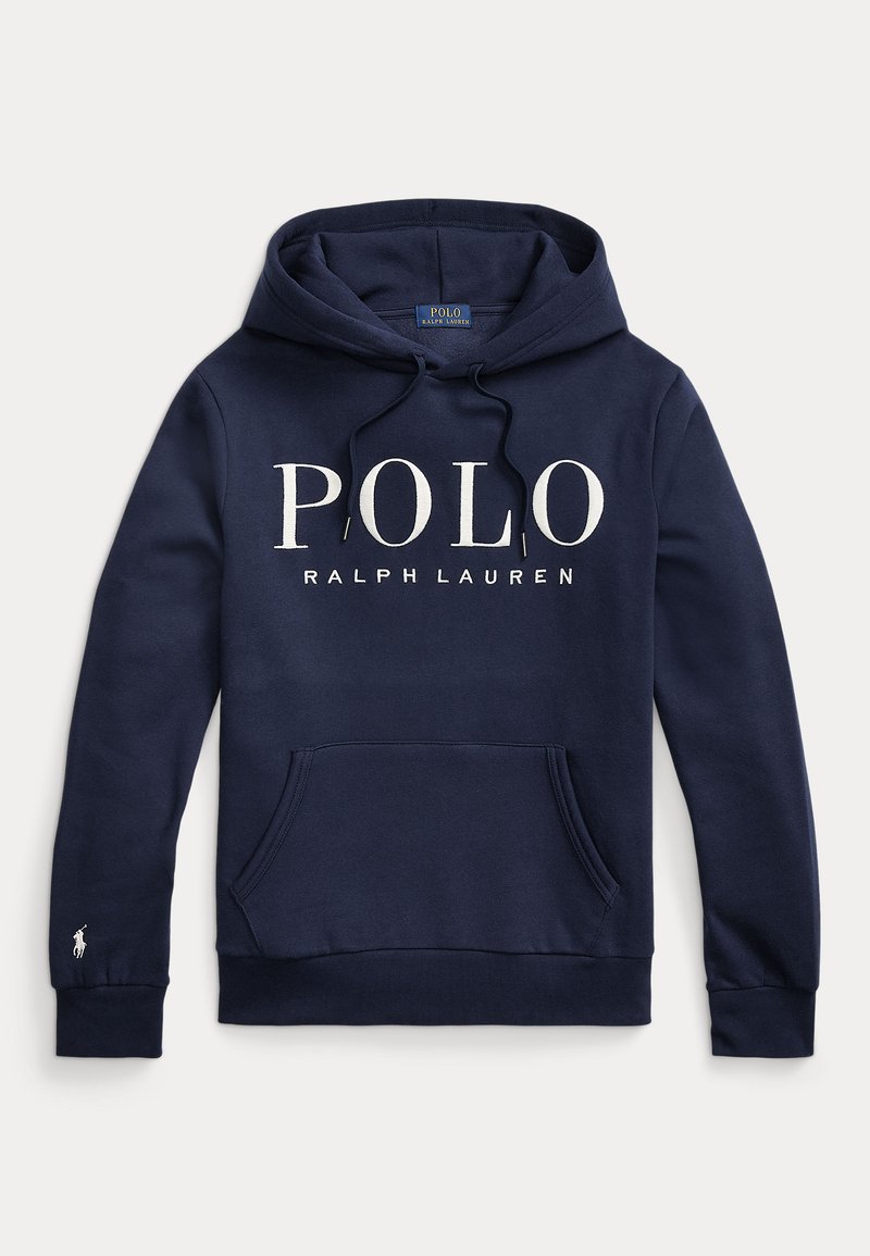 Polo Ralph Lauren LOGO-EMBROIDERED FLEECE HOODIE - Sweat à capuche - cruise  navy/vert - ZALANDO.FR