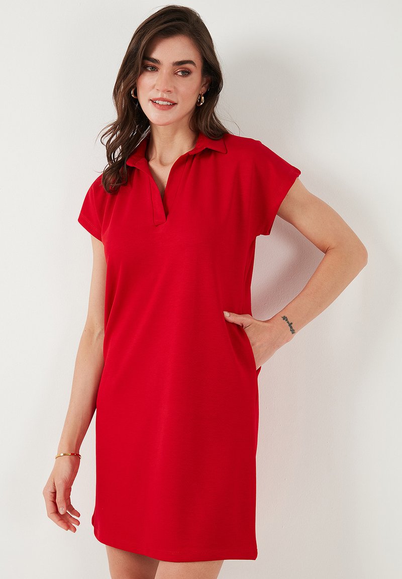 LELA REGULAR FIT  - Haljina od žerseja - red