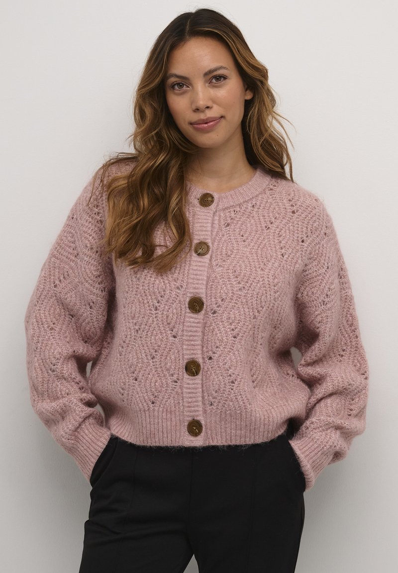 Culture KIMMY  - Adīta jaka - pale mauve melange