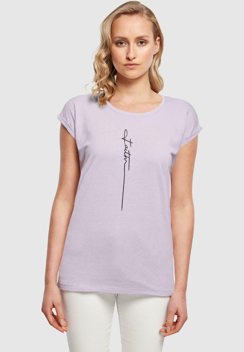 Merchcode FAITH EXTENDED SHOULDER TEE - T-shirts print - lilac