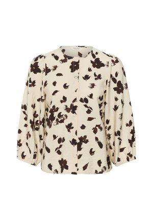 Part Two, CHANNIEPW SHIRT - Μπλούζα - oatmeal feather flower print
