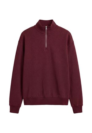 PULL&BEAR, QUARTER-ZIP - SWEATSHIRT - Sweatshirt - bordeaux