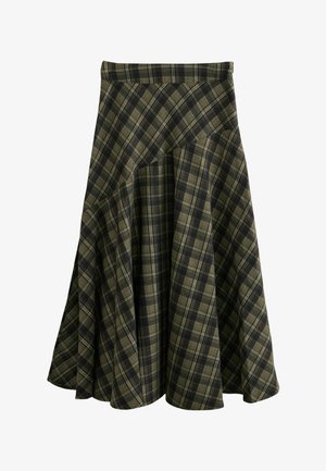 Next, PETITE FIT - DROP WAIST BRUSHED MAXI SKIRT - Maxinederdele - green black check