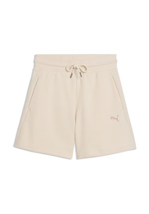 Beige casual shorts met een trekkoord in de taille, zijzakken en een klein Puma-logo op het linkerbeen.