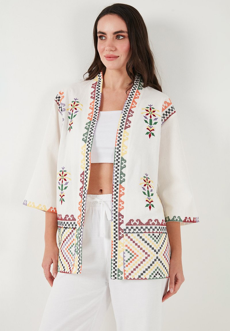 LELA - LOOSE FIT - Summer jacket - ecru, Enlarge