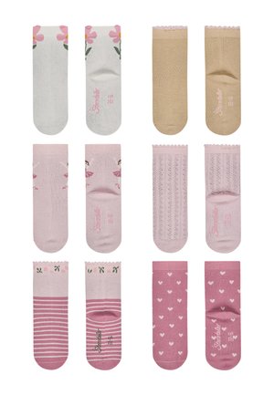 Sterntaler, SOCKEN 6ER PACK BLUME, UNI, BALLERINA, STRUKTUR, HERZEN UND RINGEL - Socken - ecru