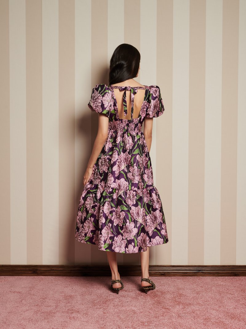 sister jane midi dress DREAM Prairie Bow Jacquard Midi Dress Sister Jane