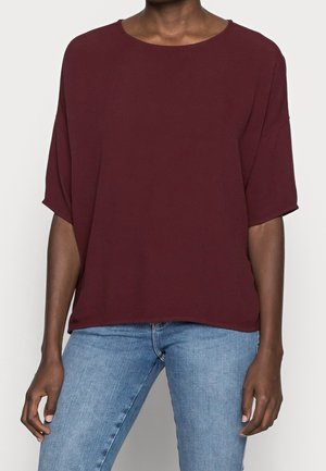 Blouse - mottled dark red