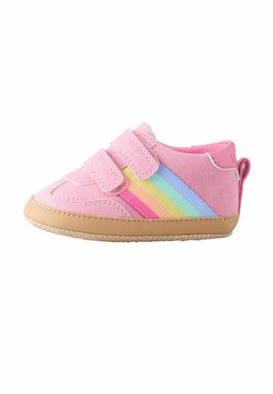 PASTEL RAINBOW TAPE GUM SOLE PADDERS - Baby shoes - pink