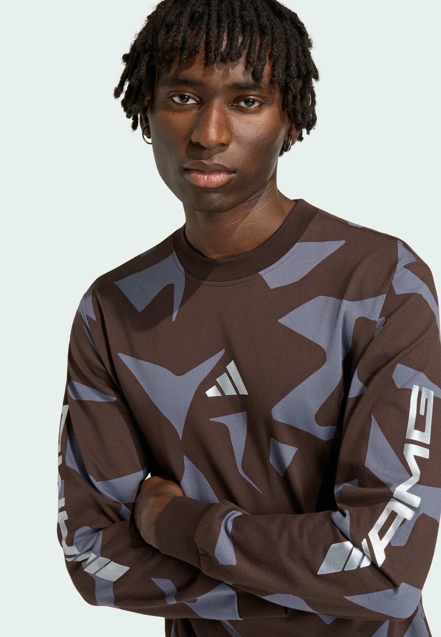 adidas Performance AMG CAMO - Long sleeved top - aurora coffee