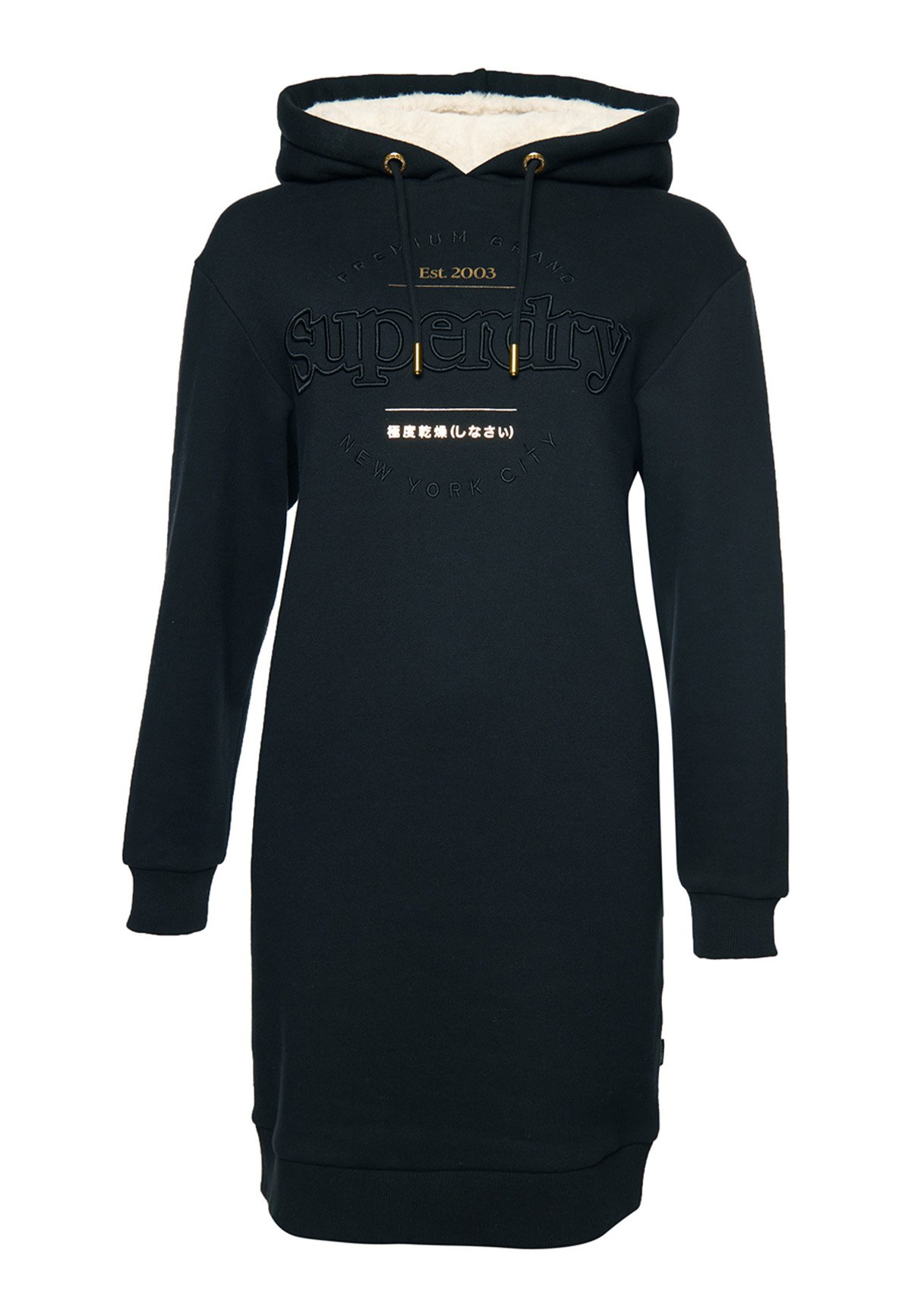 Superdry ESTABLISHED SWEAT Robe d'été blacknoir Dreimaster Parka, Manteau Femme, Noir (Schwarz 9), 36