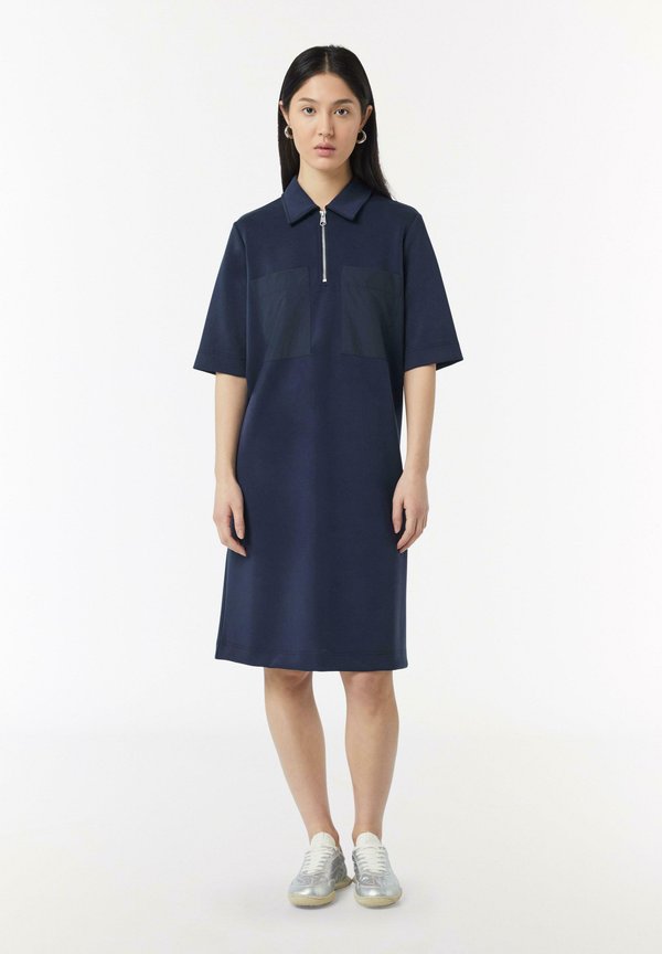 MIT HEMDKRAGEN  - Blusenkleid - tiefblau