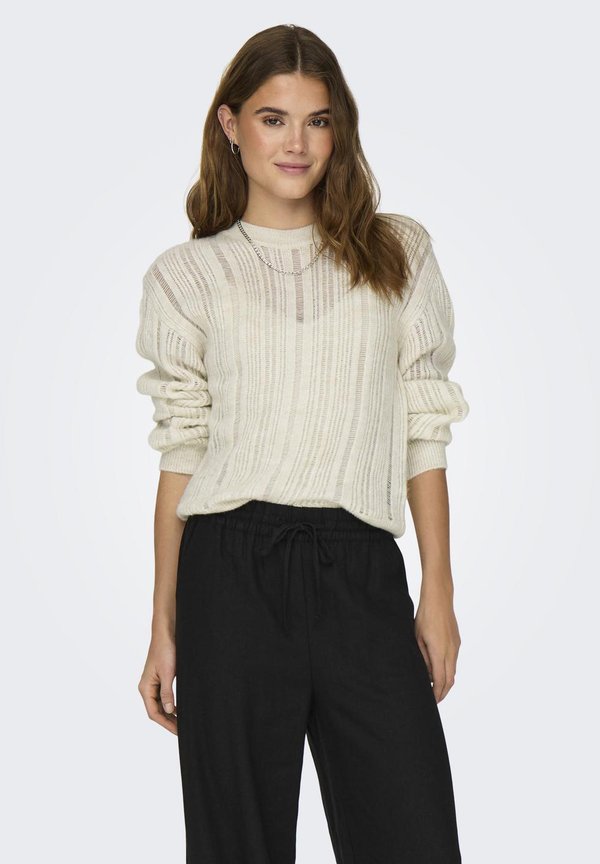 JDYLETTY ONECK STRUCTURE - Strickpullover - sandshell