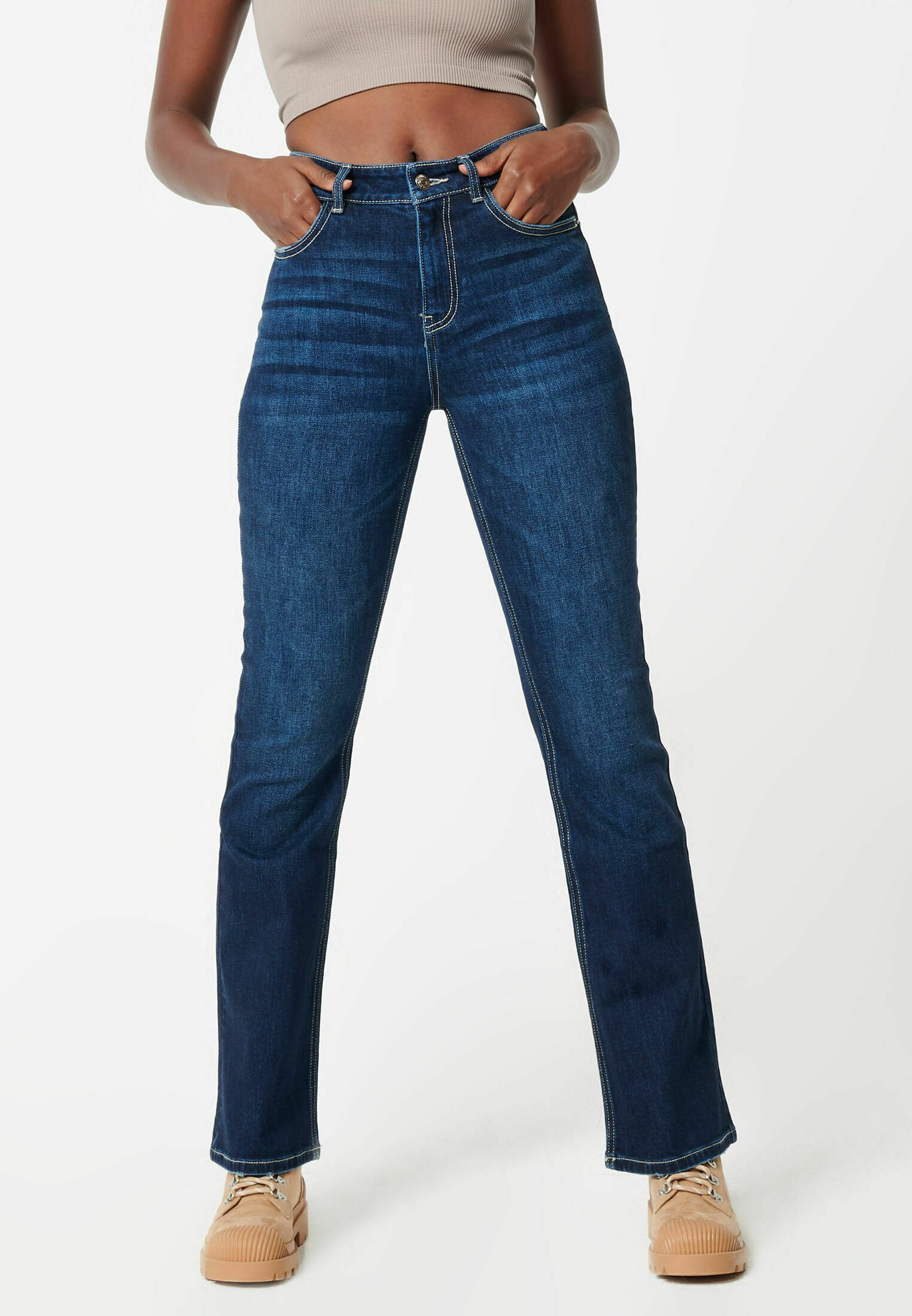 Pimkie BOOTCUT JEANS - MID WAIST - Jeans bootcut - dunkelblau/blu scuro -  Zalando.it