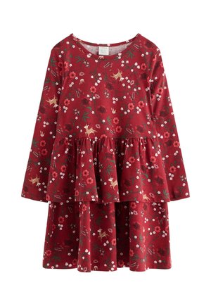 PEPLUM - Jerseyklänning - dark dusty red