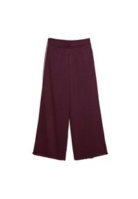 Stradivarius WIDE LEG WITH TRIM DETAIL - Pantalon de survêtement - dark red/rouge foncé - ZALANDO