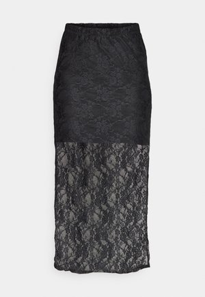 Pieces PCNACY LACE ANKLE SKIRT - Pencil skirt - black