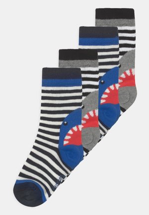 Ewers SHARK STRIPES 4 PACK - Socks - blue/black
