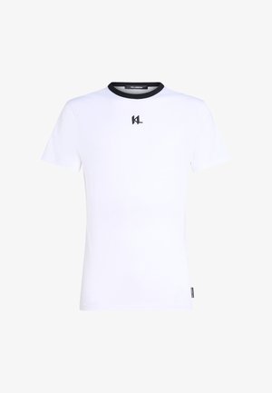 KARL LAGERFELD, MONOGRAM SLIM-FIT - Základné tričko - white