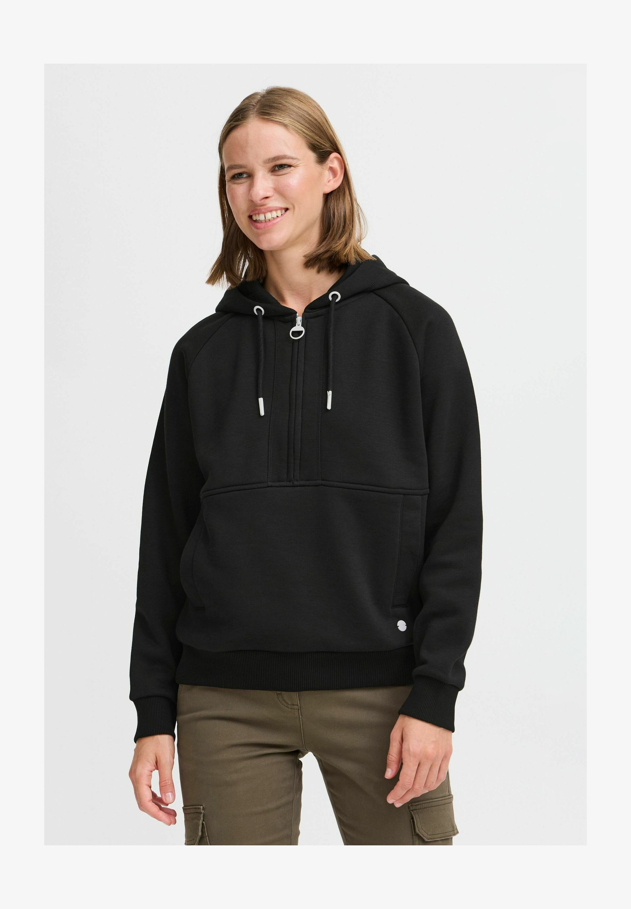 Oxmo OXAndrea - Felpa Uomo Con Cappuccio E Cerniera - Casual, Maniche Lunghe, Misto Cotone, Colore Con Dettagli A Contrasto