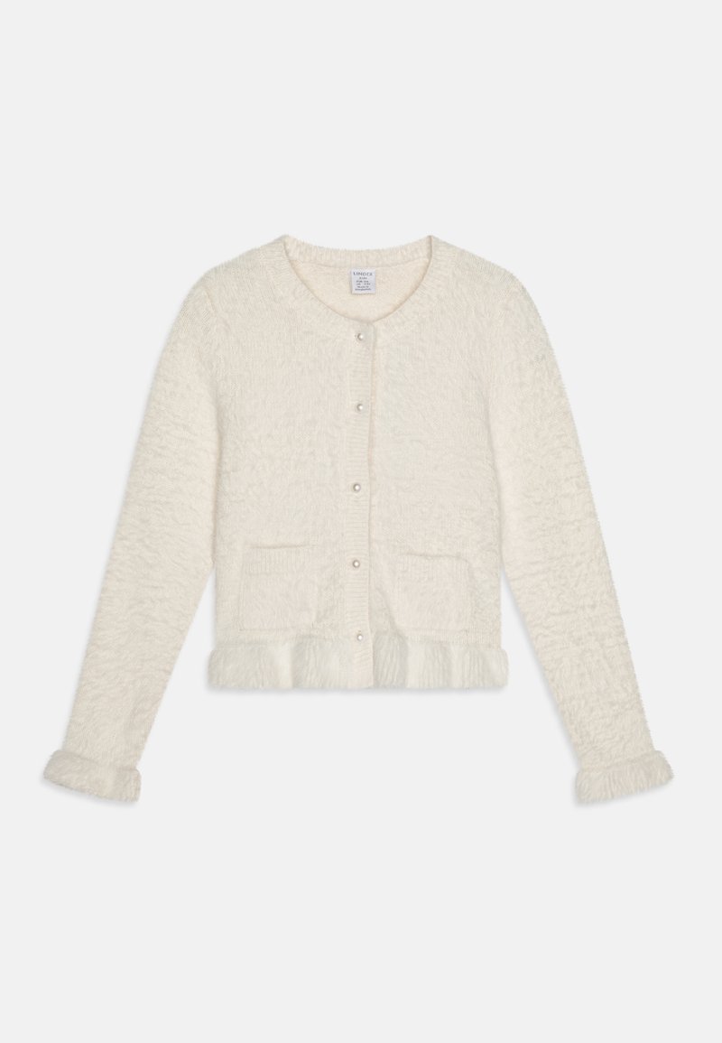 Lindex WITH FLOUNCE AND POCKETS - Strickjacke - off-white