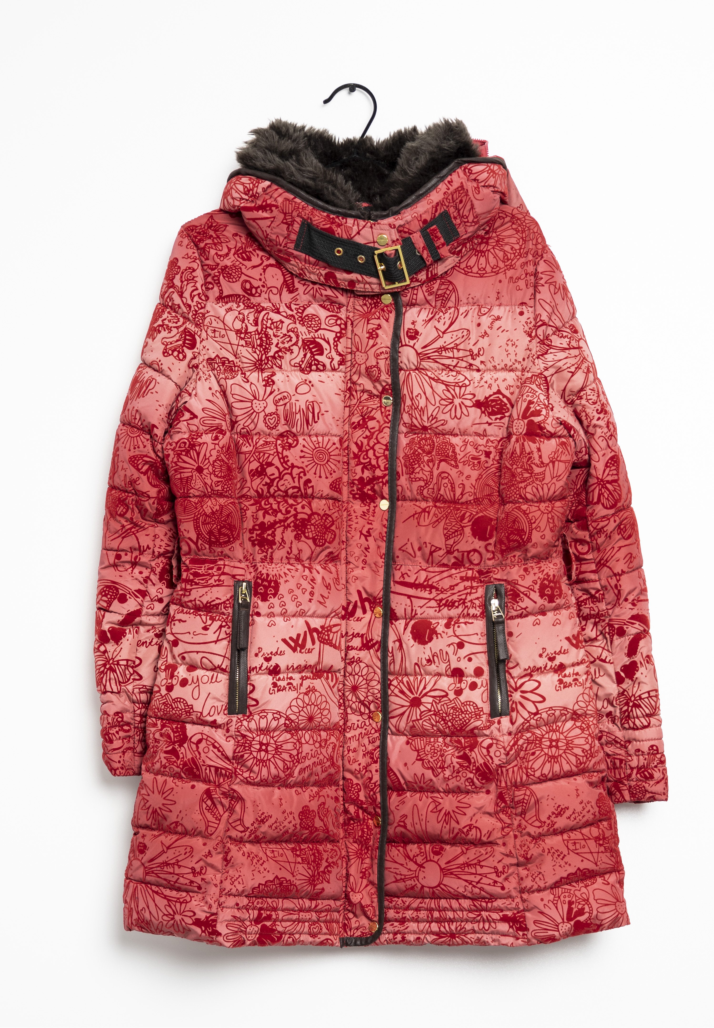 abrigo desigual mujer rojo