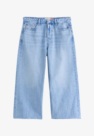 Next, REGULAR FIT - WIDE LEG RAW HEM CROPPED JEANS . - Wide Leg - light blue