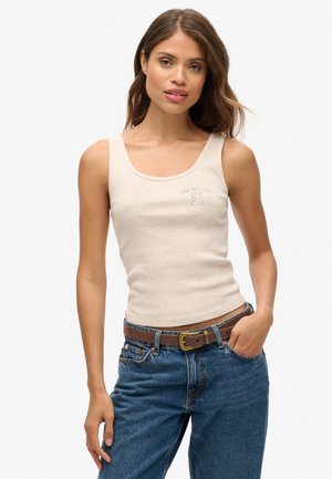 Superdry ATHLETIC ESSENTIAL - Top - oatmeal beige marl