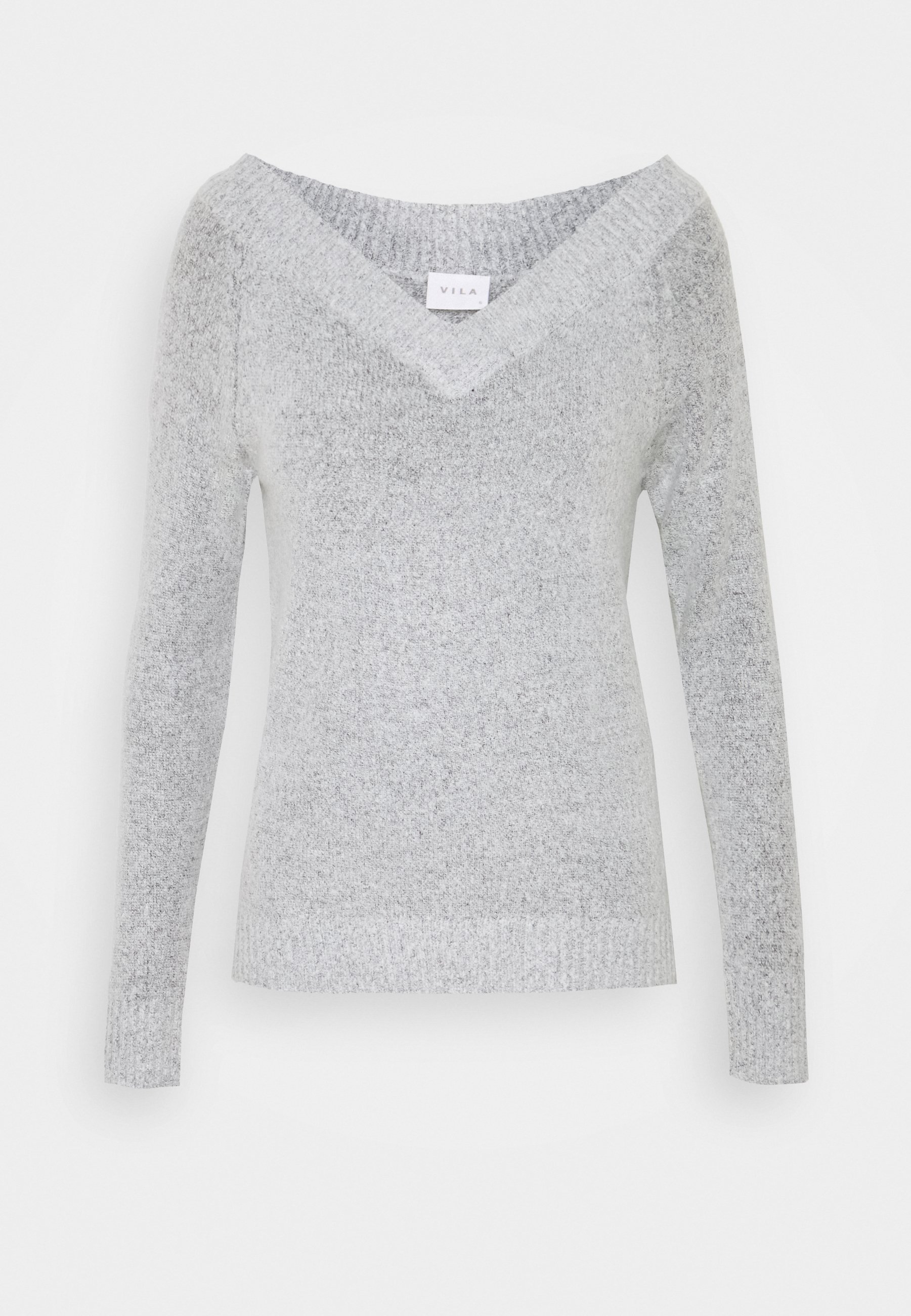 Vila VIKULPIA V NECK Trui light grey melange Zalando.nl Vila Trui light grey melange Zalando.nl
