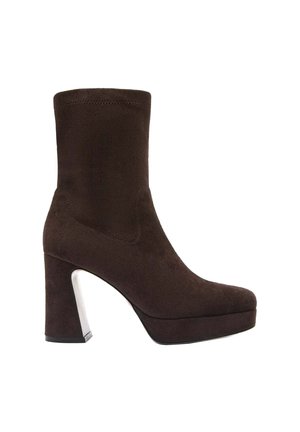Stivaletti con plateau - marrone