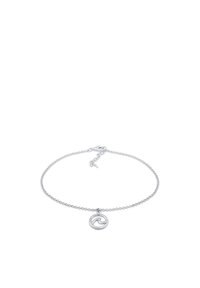 Hõbedane käevõru, millel on helgzipoolne ahel ja ümmargune laine amulett, peegeldades sileda tekstuuri ja minimalistlikku disaini. Reguleeritav klamber.