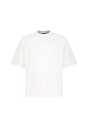 Plain white oversized short-sleeve t-shirt with crew neckline, displayed on a white background.